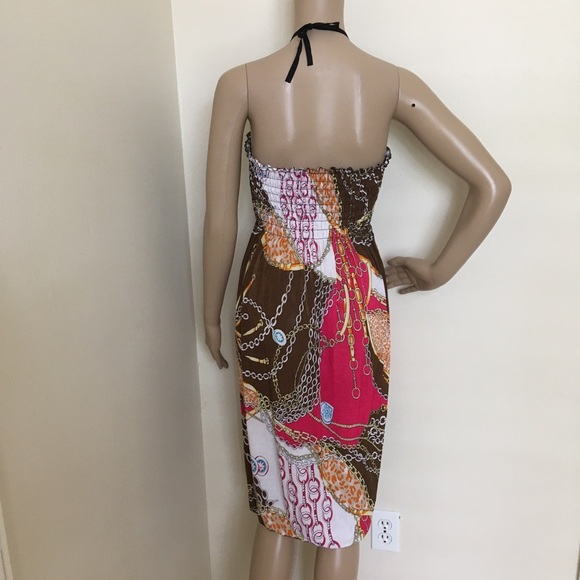 Midi Sundress With Wood Necklace Detail-Shirring Top-Comfortable-Summer Fashion - Picture 2 of 5